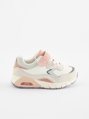White Colourblock Elastic Lace Chunky Trainers - Image 2 of 6