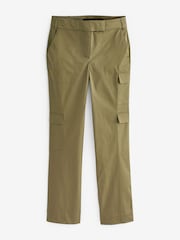 Khaki Green Cotton Utility Straight Trousers - Image 6 of 6