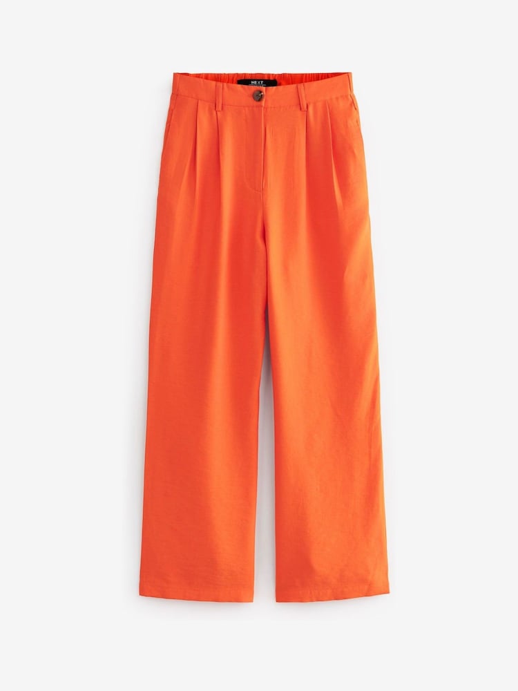 Orange Tailored Elastic Back Wide Leg Trousers - Image 5 of 5 Orange Tailored Elastic Back Wide Leg Trousers - Image 5 of 5
