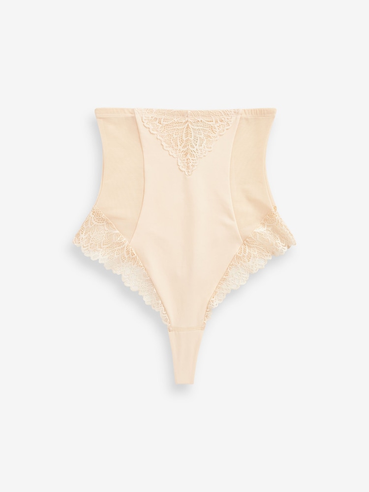 Pastel Rose Nude Super High Waist Thong Firm Tummy Control Shaping Briefs - Image 1 of 1