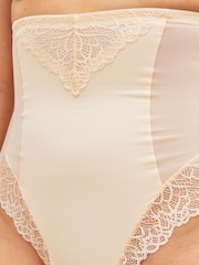 Pastel Rose Nude Super High Waist Thong Firm Tummy Control Shaping Briefs - Image 3 of 4