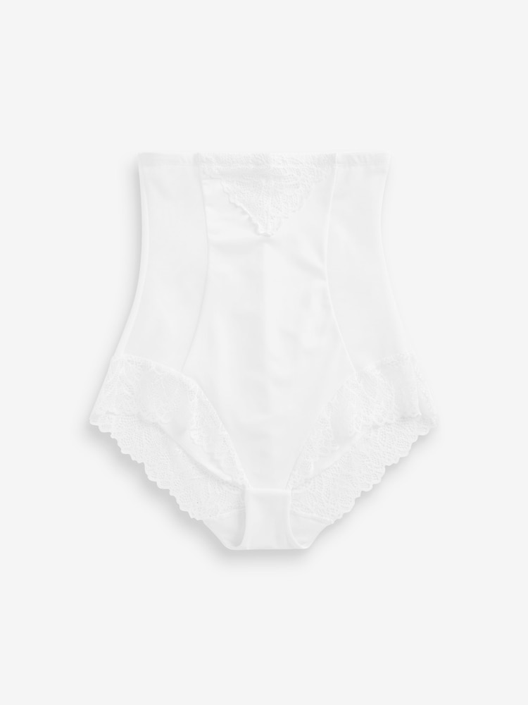 White Super High Waist Briefs Firm Tummy Control Shaping Briefs - Image 4 of 4