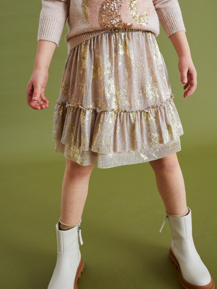 Pink/ Gold Foil Sparkle Skirt (3-16yrs) - Image 1 of 5
