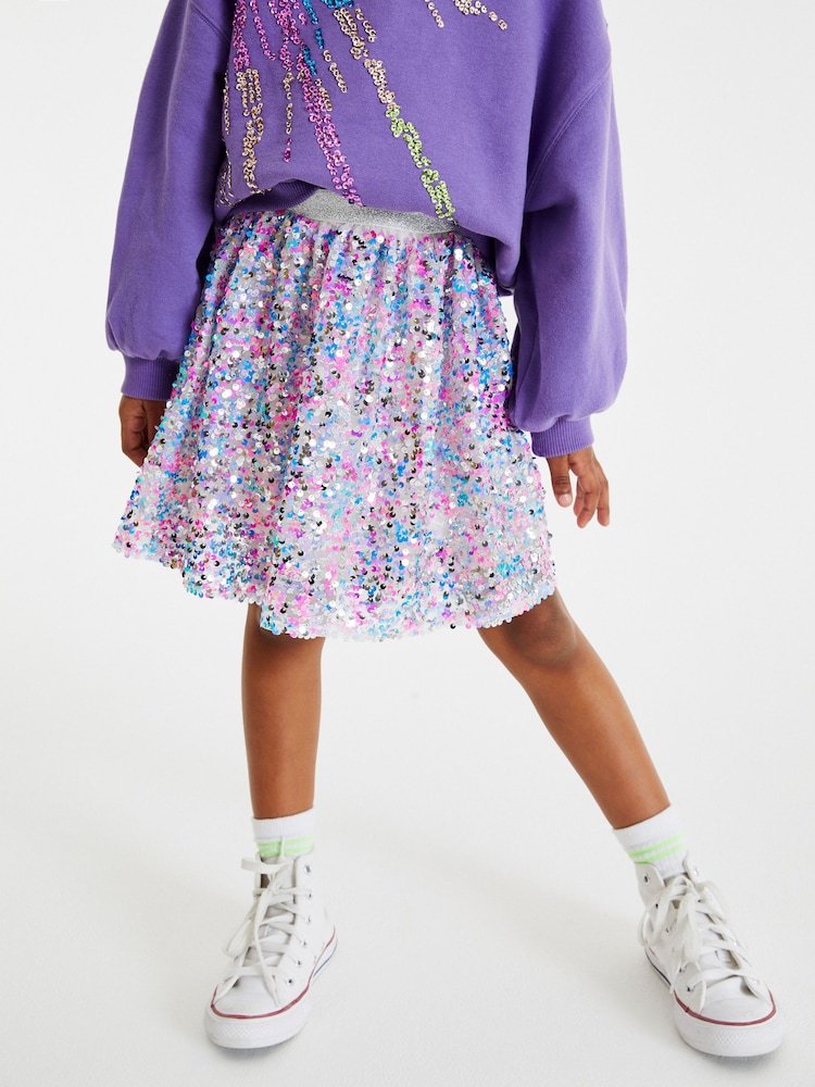 Pink/Blue/Silver Sequin Skirt (3-16yrs) - Image 1 of 6 Pink/Blue/Silver Sequin Skirt (3-16yrs) - Image 1 of 6