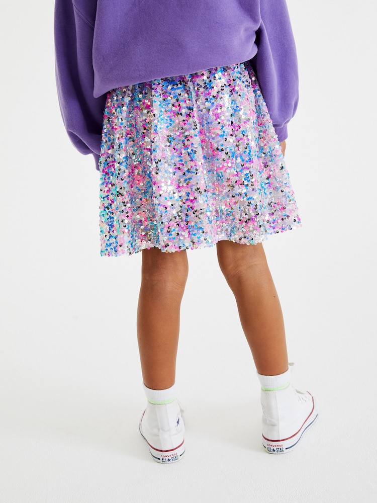 Pink/Blue/Silver Sequin Skirt (3-16yrs) - Image 2 of 6 Pink/Blue/Silver Sequin Skirt (3-16yrs) - Image 2 of 6