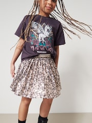 Neutral Pink/Black Animal Print Sequin Skirt (3-16yrs) - Image 1 of 6