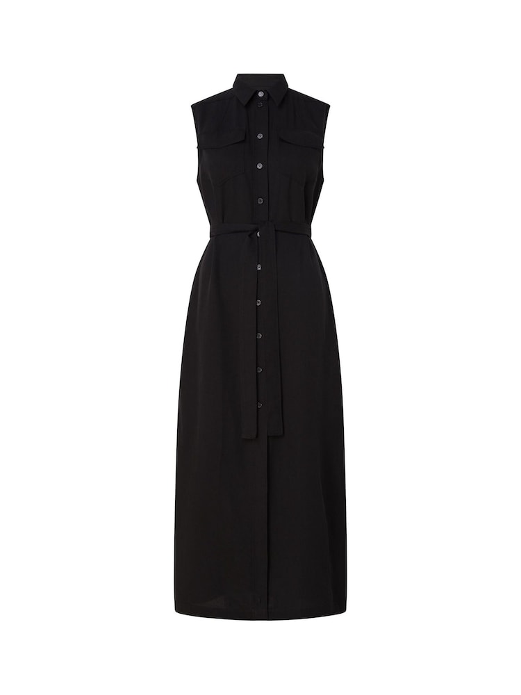 Calvin Klein Tencel Sleeveless Black Shirt Dress - Image 4 of 4
