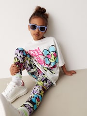 Black/White Graffiti T-Shirt And Leggings Set (3-16yrs) - Image 2 of 9