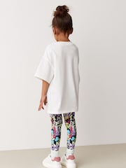 Black/White Graffiti T-Shirt And Leggings Set (3-16yrs) - Image 3 of 9