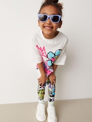 Black/White Graffiti T-Shirt And Leggings Set (3-16yrs) - Image 4 of 9