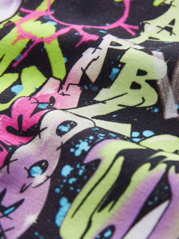 Black/White Graffiti T-Shirt And Leggings Set (3-16yrs) - Image 9 of 9
