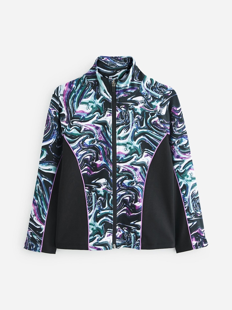 Tourbillon de marbre rose/bleu/noir - Veste de sport zippée (3-16ans) - Image 4 of 6