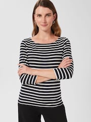 Hobbs Blue Sonya Striped Top - Image 1 of 4