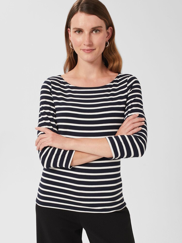 Hobbs Blue Sonya Striped Top - Image 1 of 4