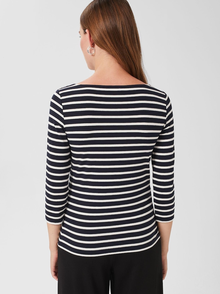 Hobbs Blue Sonya Striped Top - Image 2 of 4
