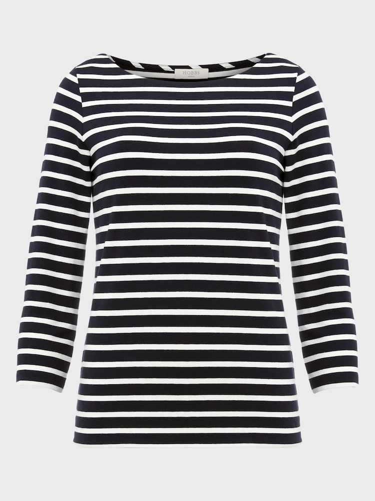 Hobbs Blue Sonya Striped Top - Image 4 of 4 Hobbs Blue Sonya Striped Top - Image 4 of 4