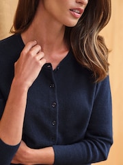 Pure Collection Crew Neck Cashmere Cardigan - Image 3 of 4