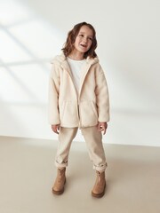Cream Teddy Borg Fleece Jacket Zip Hoodie (3-16yrs) - Image 2 of 8
