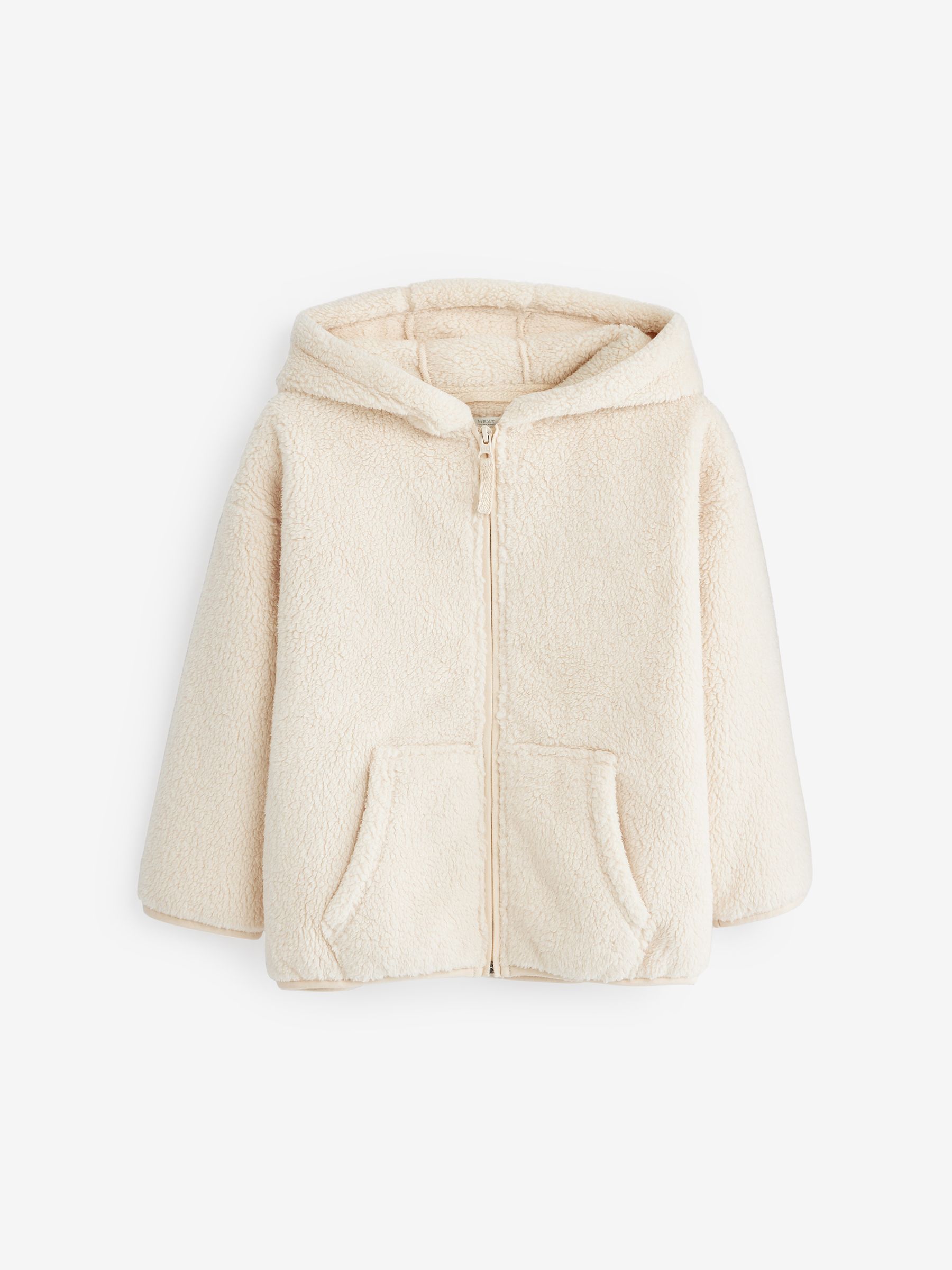 Cream borg faux fur hoodie outlet