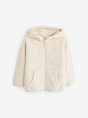 Cream Teddy Borg Fleece Jacket Zip Hoodie (3-16yrs) - Image 5 of 8