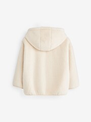 Cream Teddy Borg Fleece Jacket Zip Hoodie (3-16yrs) - Image 6 of 8