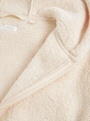 Cream Teddy Borg Fleece Jacket Zip Hoodie (3-16yrs) - Image 8 of 8