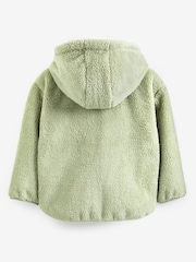 Green Pocket Teddy Borg Fleece Jacket Zip Hoodie (3-16yrs) - Image 6 of 7