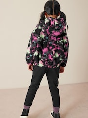 Black Tie Dye Printed Teddy Borg Fleece Jacket Zip Hoodie (3-16yrs) - Image 3 of 7