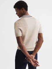 Reiss Ecru Oswald Striped Open Collar Shirt - Image 5 of 6