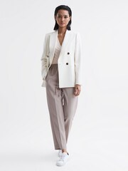 Reiss Cream Tillie V-Neck Long Sleeve Top - Image 6 of 6