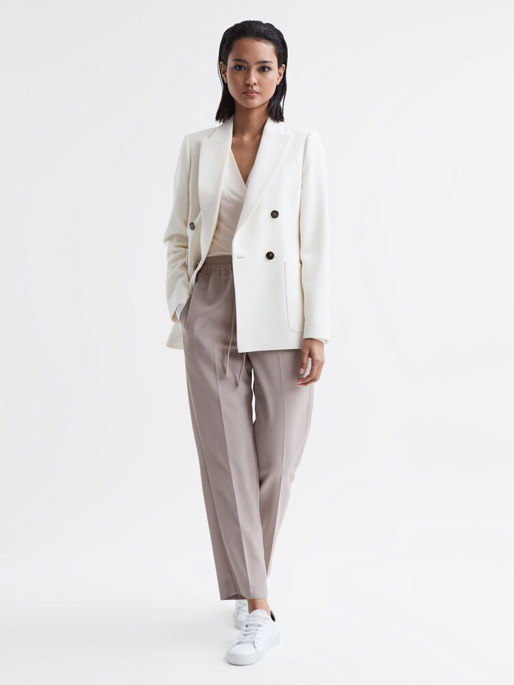 Reiss Cream Tillie V-Neck Long Sleeve Top - Image 6 of 6
