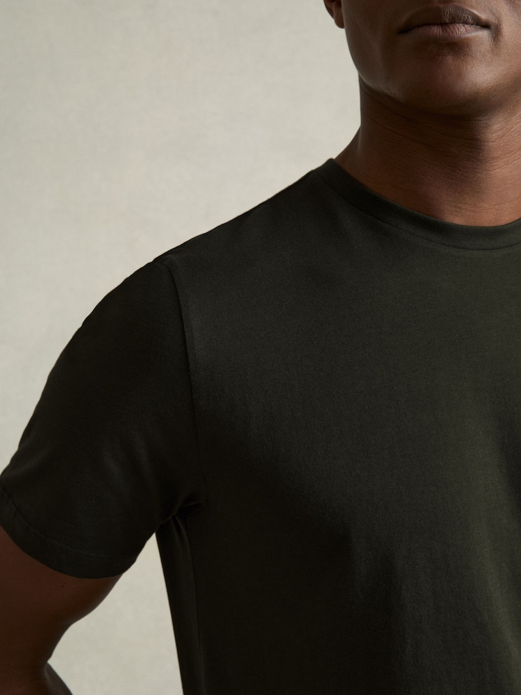 Vert oxydé - T-shirt à col ras du cou en coton Reiss Bless - Image 4 of 7