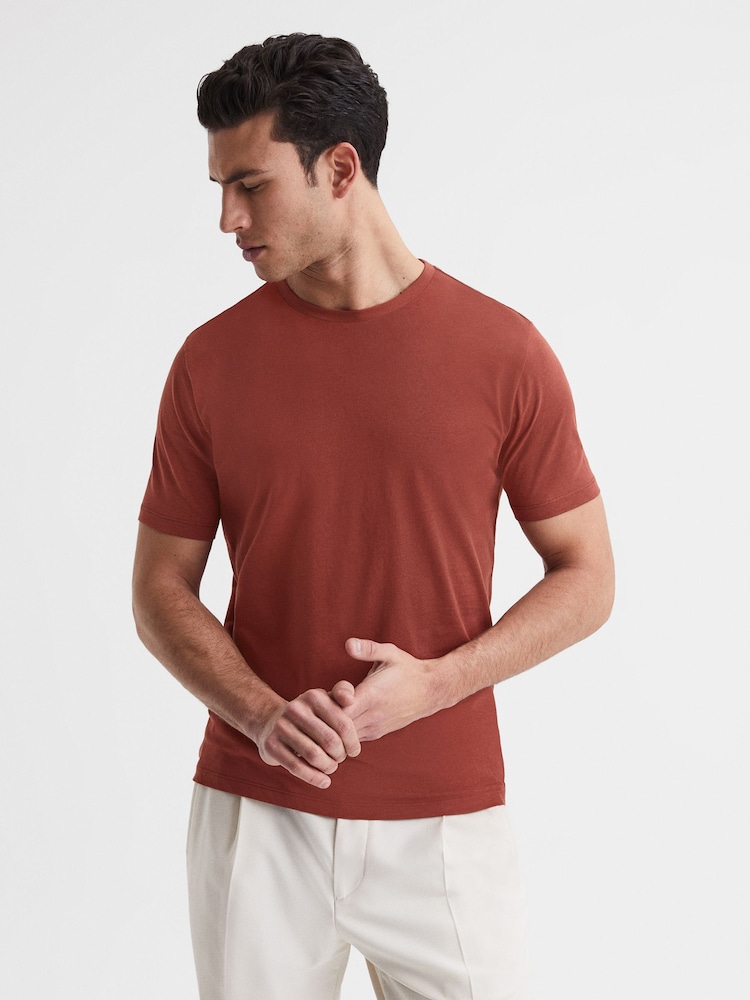 Reiss Sienna Bless Cotton Crew Neck T-Shirt - Image 1 of 6 Reiss Sienna Bless Cotton Crew Neck T-Shirt - Image 1 of 6