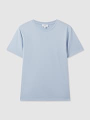 Soft Blue - Reiss хлопковая футболка с круглым вырезом - Image 2 of 6