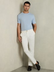 Soft Blue - Reiss хлопковая футболка с круглым вырезом - Image 3 of 6