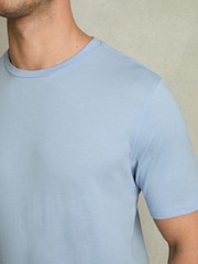 Soft Blue - Reiss хлопковая футболка с круглым вырезом - Image 4 of 6