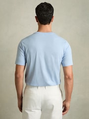 Soft Blue - Reiss хлопковая футболка с круглым вырезом - Image 5 of 6