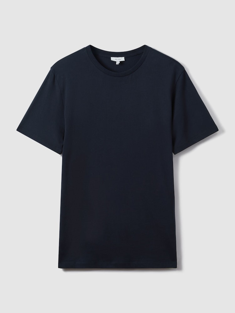 Azul marino - Camiseta de cuello redondo de algodón Bless de Reiss - Imagen 2 de 6 Azul marino - Camiseta de cuello redondo de algodón Bless de Reiss - Imagen 2 de 6