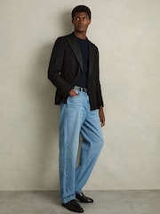 Темно-синий - Reiss хлопковая футболка с круглым вырезом - Image 3 of 6