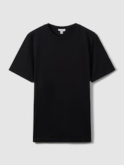 Negro - Camiseta de cuello redondo de algodón Bless de Reiss - Imagen 2 de 7