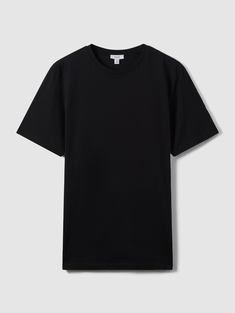 Negro - Camiseta de cuello redondo de algodón Bless de Reiss - Imagen 2 de 7
