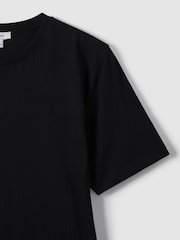 Negro - Camiseta de cuello redondo de algodón Bless de Reiss - Imagen 6 de 7
