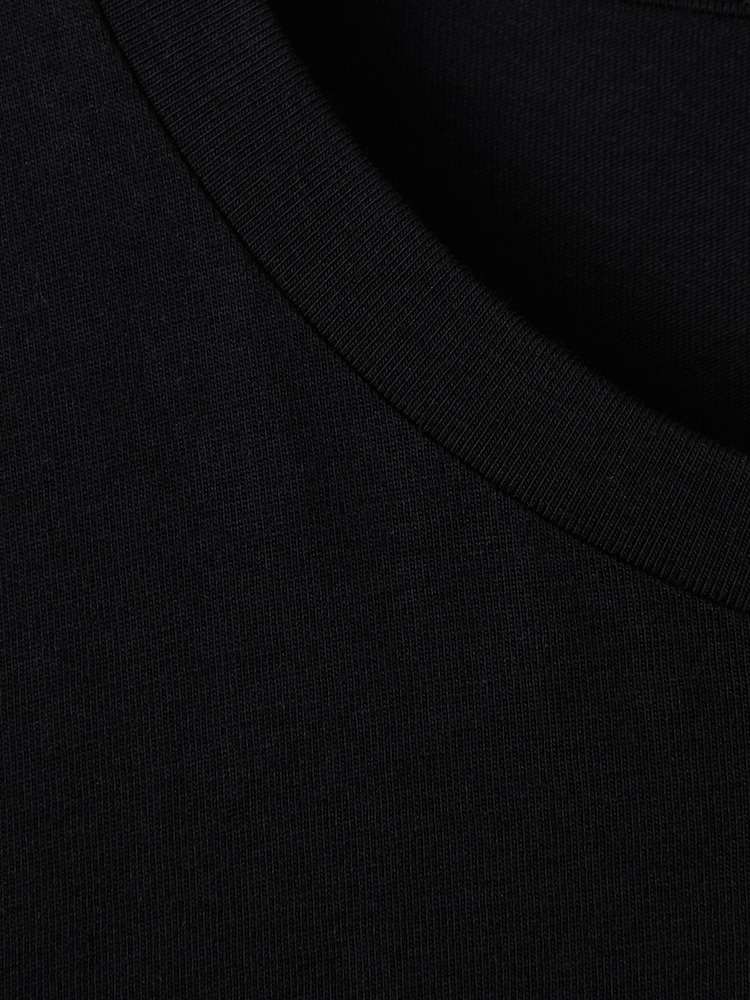 Negro - Camiseta de cuello redondo de algodón Bless de Reiss - Imagen 7 de 7
