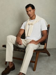 Reiss White Bless Marl Crew Neck T-Shirt - Image 3 of 6