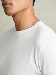 Reiss White Bless Marl Crew Neck T-Shirt - Image 4 of 6