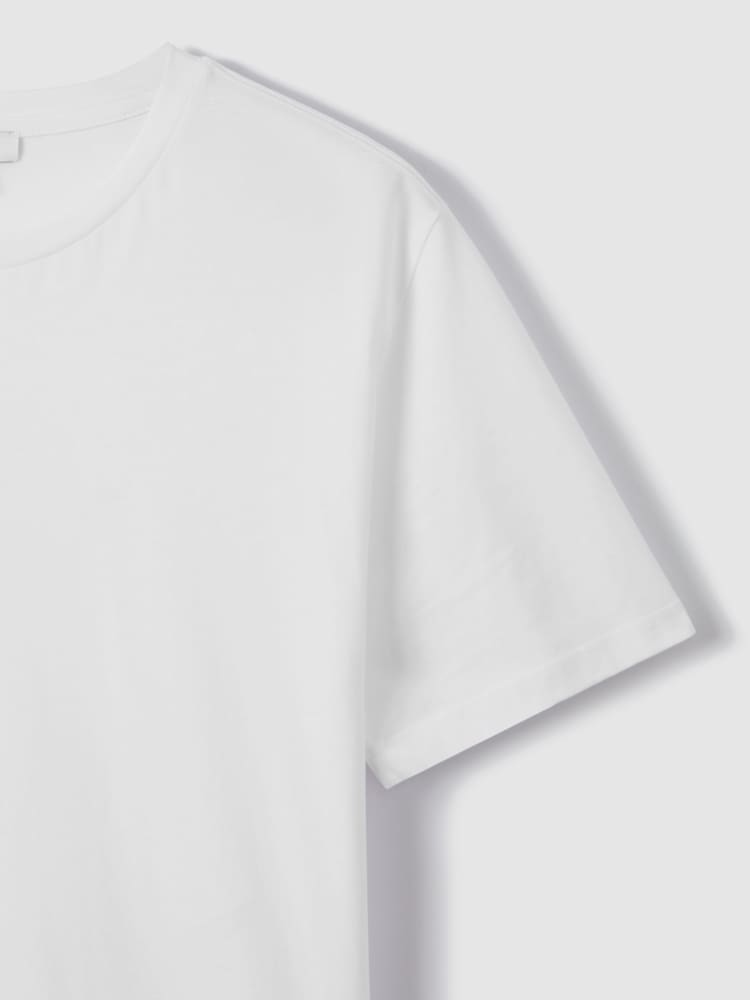 Reiss White Bless Marl Crew Neck T-Shirt - Image 6 of 6