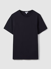 Reiss Navy Melrose Cotton Crew Neck T-Shirt - Image 2 of 7