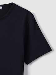 Reiss Navy Melrose Cotton Crew Neck T-Shirt - Image 5 of 7