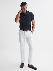 Reiss Navy Austin Short Sleeve Polo T-Shirt - Image 3 of 6