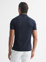 Reiss Navy Austin Short Sleeve Polo T-Shirt - Image 5 of 6